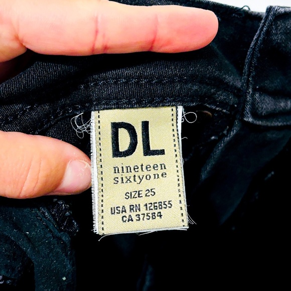 DL1961 – Black skinny jeans with faux leather side band | Size 25 * - Picture 4 of 11